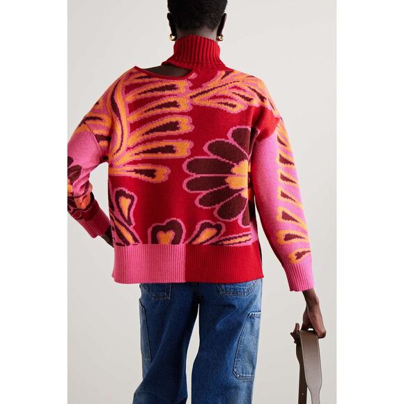 FARM Rio Cutout intarsia-knit turtleneck sweater - Picture 2 of 5